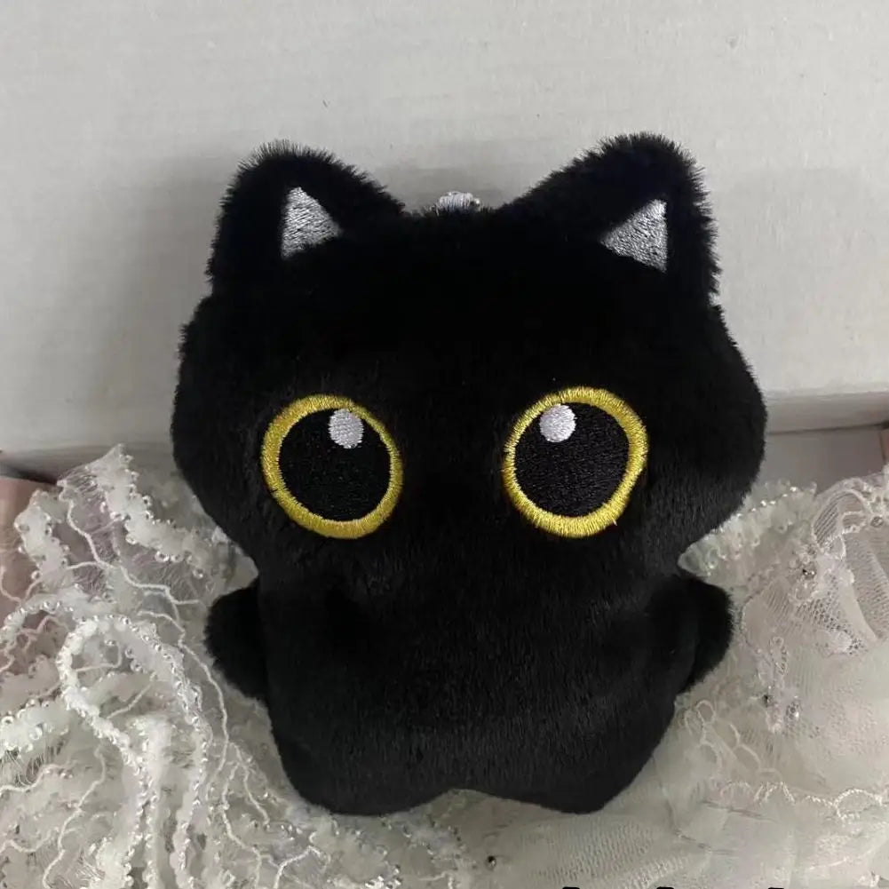 Cute Black Cat Plush Toy Doll Small Pendant Cuddly Ins Black Cat Plush Toy Backpack Bag Decor Doll For Boy Girl Birthday Gifts