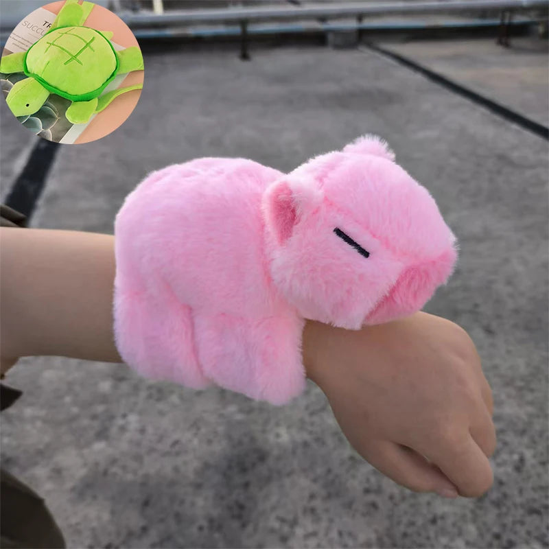 Animal Wristband Slap Bracelets Capybara Clap Circle Toys Slap Wrap Wristband Bracelet Capybara Plush Toy Kids Christmas Gift