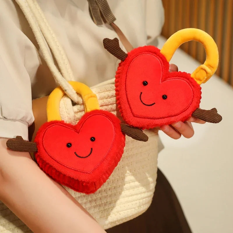 Creative Plush Toys Cute Concentric Lock Red Heart Pendants Dolls Birthday Gifts For Close Friend Wedding Gifts