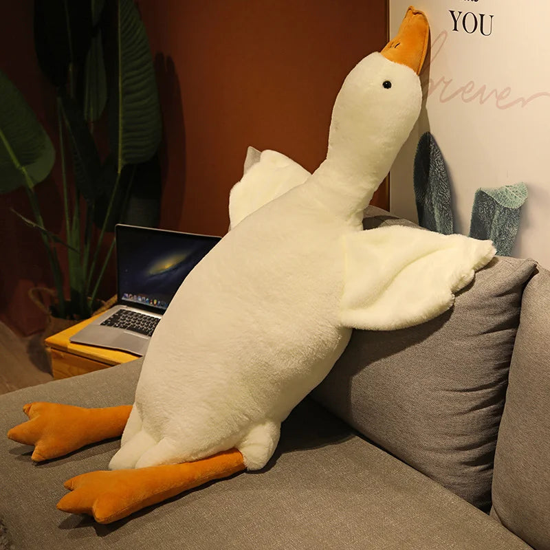 190cm Huge Duck Plush Toys Cute Big Goose Sleeping Pillow Cute Giant Duck Sofa Cushion Soft Stuffed Animal Doll Gift for Kids