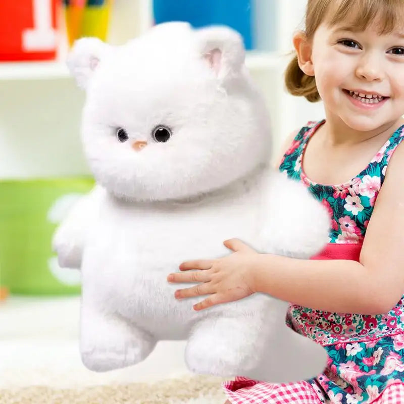 Stuffed White Cat Lovely Stuffed Rag Doll Cat Handmade Soft Plush Animals Rag Doll For Children's Sleeping Partner