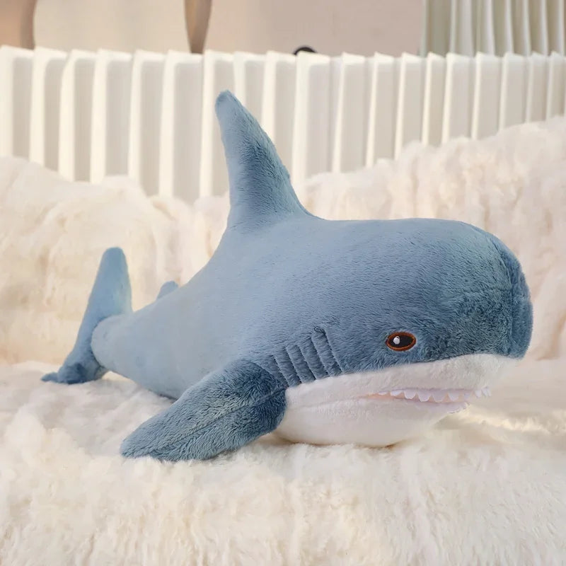 55cm Hammerhead Shark Plush Pillow Stuffed Blue Grey Marine Animal Doll Plushies Toy Sleeping Companion Present Kids Gift