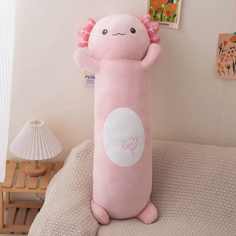 70cm-120cm Cartoon Animals Salamander/Penguin/Blue Fish Plush Long Pillow Cushion Stuffed Toys Bedroom Sleeping Pillow Gifts