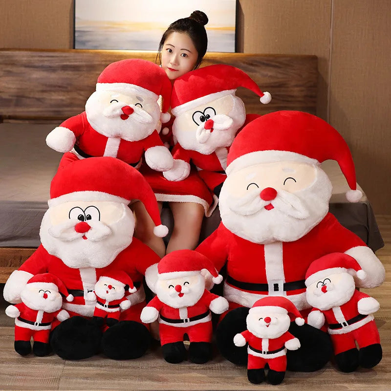 Cute Christmas Series Santa Claus Plush Toys Stuffed Soft Plushie Christmas Tree Pillow Toys for Kids Girls Xmas Gift Decor