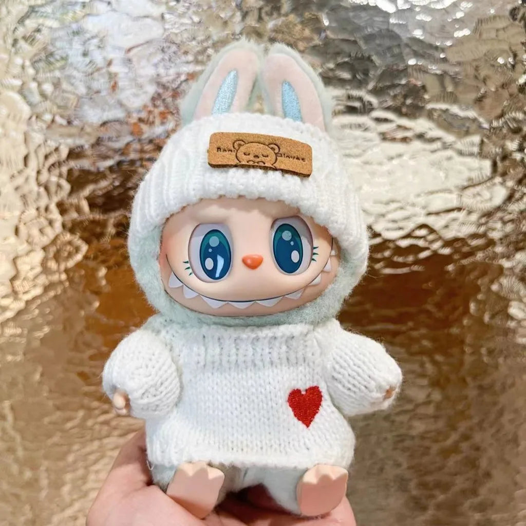 Mini Plush Doll'S Clothes Outfit Accessories For Korea Kpop Exo Labubu Idol V1 V2 Love sweater hat set Clothing Gift