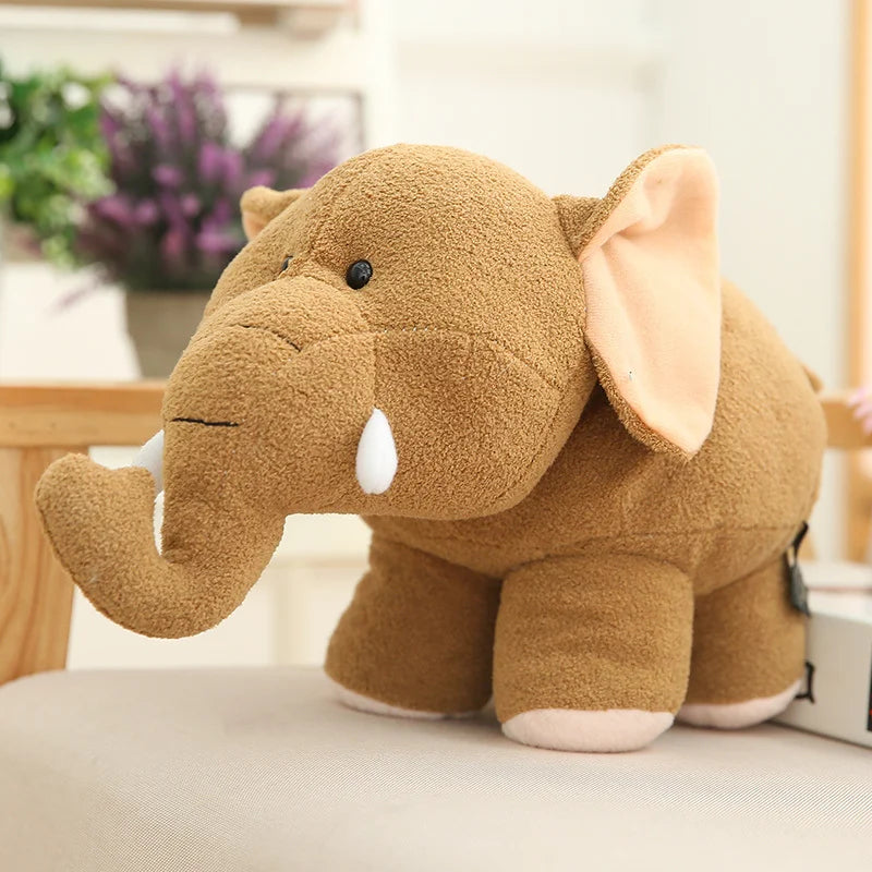 Plush Hippo Simulation Cute Big Ear Elephant Doll Toy for Children Lifelike Stuffed Animal Home Desk Decor Birthday Gift for Boy