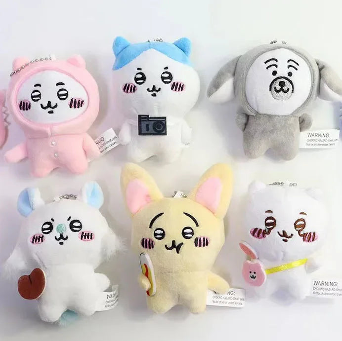 Cartoon Anime Cute Chiikawa Decorative Pendant Self Deprecating Bear Kawaii Hachiware Cute Plush Doll Keychain Usagi Toy Gifts