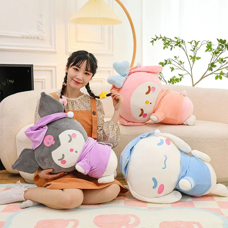 40cm Sanrio Cinnamoroll Plush Doll Melody Kuromi Plushie Toy Cute Anime Sweet Lovely Cartoon Sleep Soft Birthday Gift For Girls