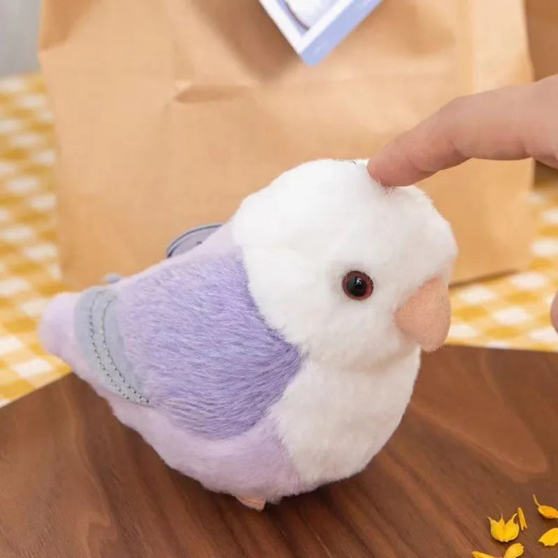 Lovebird Parrot High Fidelity Peony Parrot Plushie Budgerigar Budgie Plush Toys Lifelike Animals Simulation Stuffed Doll Toy