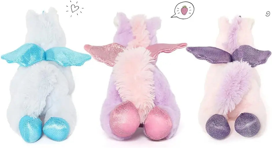 Unicorn Stuffed Animals 3 Piece Cute Unicorn Plush Toys Soft Gift for Kids Girlfriend,11.4inch