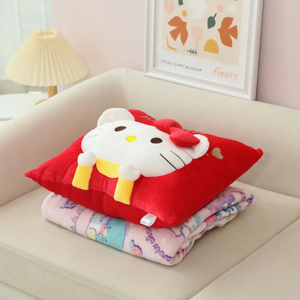 Lovely Sanrio Kuromi My Melody Hello Kitty Hangyodon Plush Pillow Melody Hello Kitty Pillow blanket Gifts For Girl