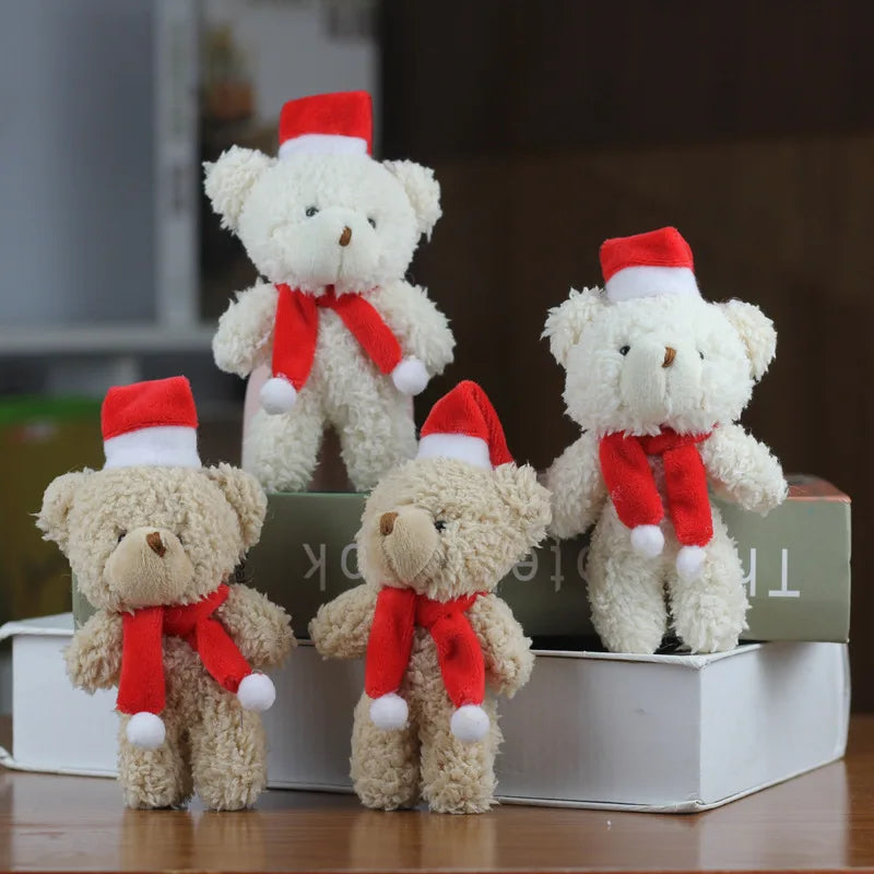 2/10Pcs/Lot Soft Stuffed Bear Plush Toys Mini Teddy Bear Dolls Toy Small Gift Party Wedding Keychain Bag Pendant Christmas Gifts