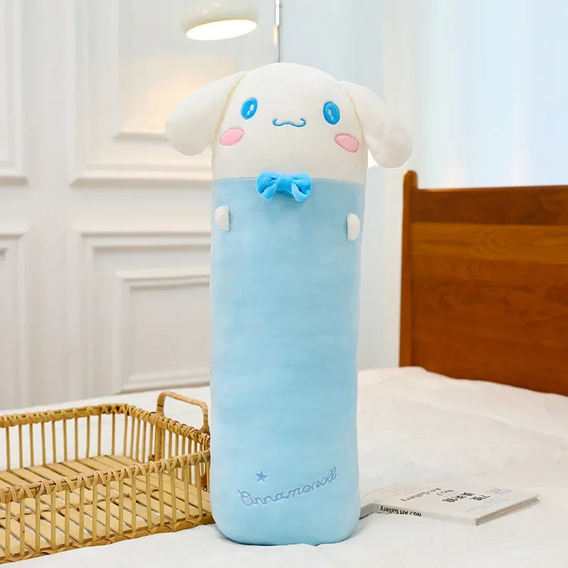 Sanrio Cylindrical Long Pillow Cinnamoroll My Melody Lovely Soft Plush Bed With Cylindrical Pillow Children's Soothing Toy Gifts