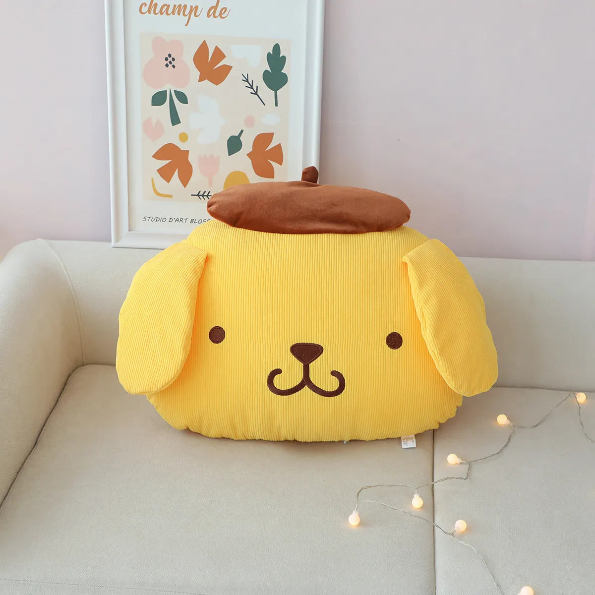 Sanrio Pom Pom Purin  Hangyodon Cinnamoroll Kuromi Tuxedo Sam Hello Kitty Plush Cushion Sofa Bedroom Home Decor Sleeping Pillow