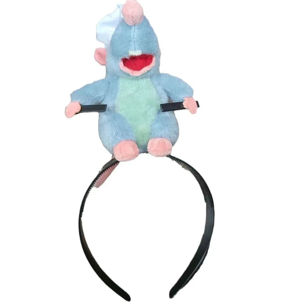 Disney Ratatouille Plush Doll Hairband Face Wash Makeup Wide-Brimmed Headband Hairpin Headdress Creativity Girls Toys Gifts