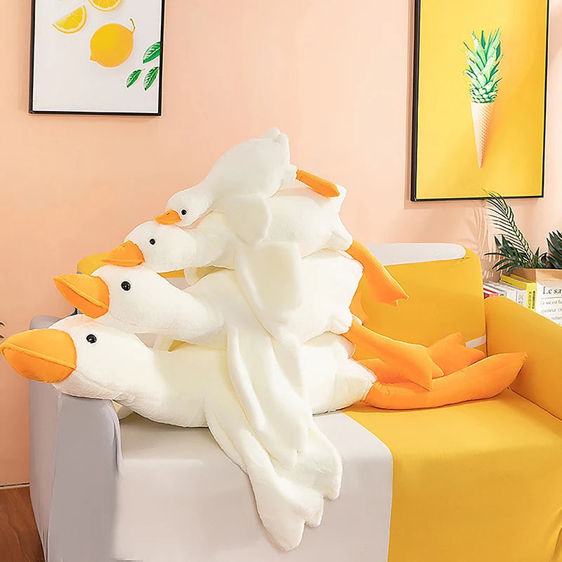 Cute Big White Goose Plush Toy Kawaii Huge Duck Sleep Pillow Cushion Soft Stuffed Animal Doll Birthday Gift For Kids