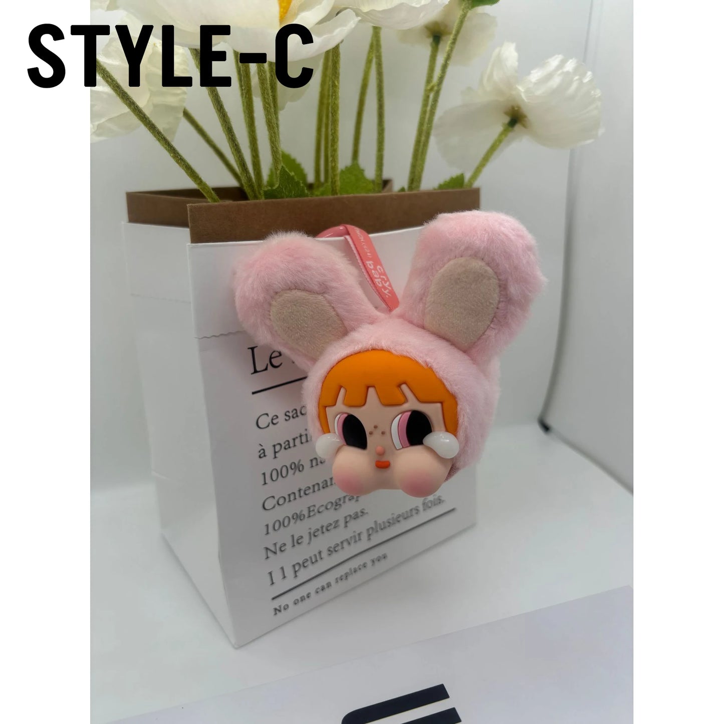 Crybaby Powerpuff Girls Series Vinyl Face Plush Toy Pendant Cartoon Decoration Stuffed Dolls Keychain Trendy Toy Kids Gift