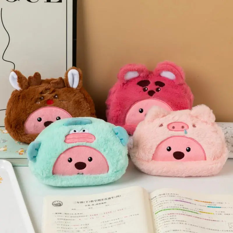 Miniso Loopy Plush Bag Kawaii Cross Dressing Pencil Case Cute Cartoon Storage Portable High-Capacity Makeup Bag Exquisite Gifts