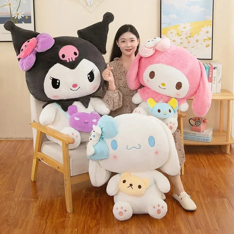 Hot 40/50cm Kawaii Sanrio Kuromi My Melody Cinnamoroll Plush Toys Doll Pillow Anime Cartoon Kids Gifts Room Decoration Dolls