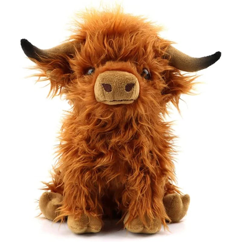 Simulation Highland Cow Plush Animal Doll Soft Stuffed Highland Cow Plush Toy Kawaii Kids Baby Gift Toy Home Room Decor