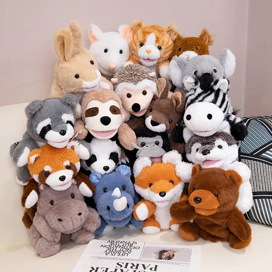 30 Styles Stuffed Plush Animals Toys Hand Finger Story Puppet Cute Dolls Educational Babys Duck Lamb Cow Dog Horse Children Gift