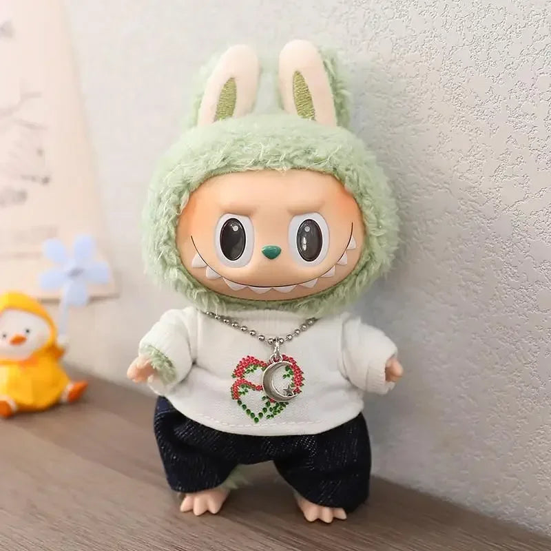 17cm Mini Plush Doll'S Clothes Outfit Accessories For Korea Kpop Exo Labubu Idol V1 V2 casual suit hat shoes Clothing Gift