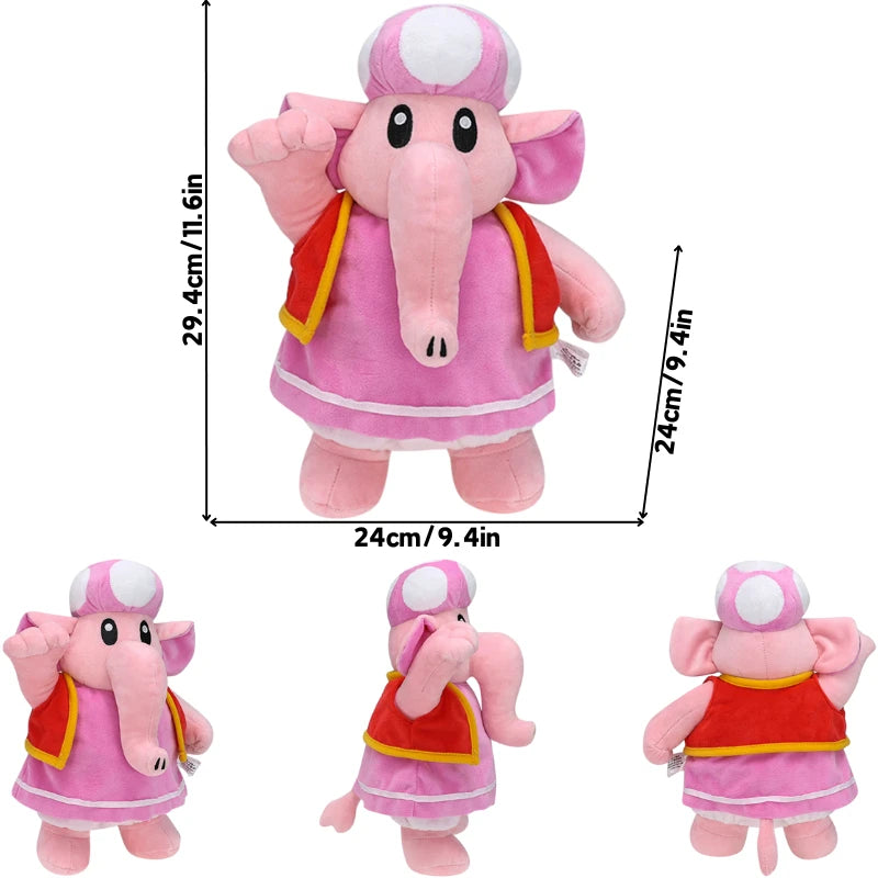 Kawaii Elephant Mario Luigi Princess Peach Daisy Toadette Soft Plush Toys Poplin Fire Spike Rolla Koopa Condart Pleuche Dolls