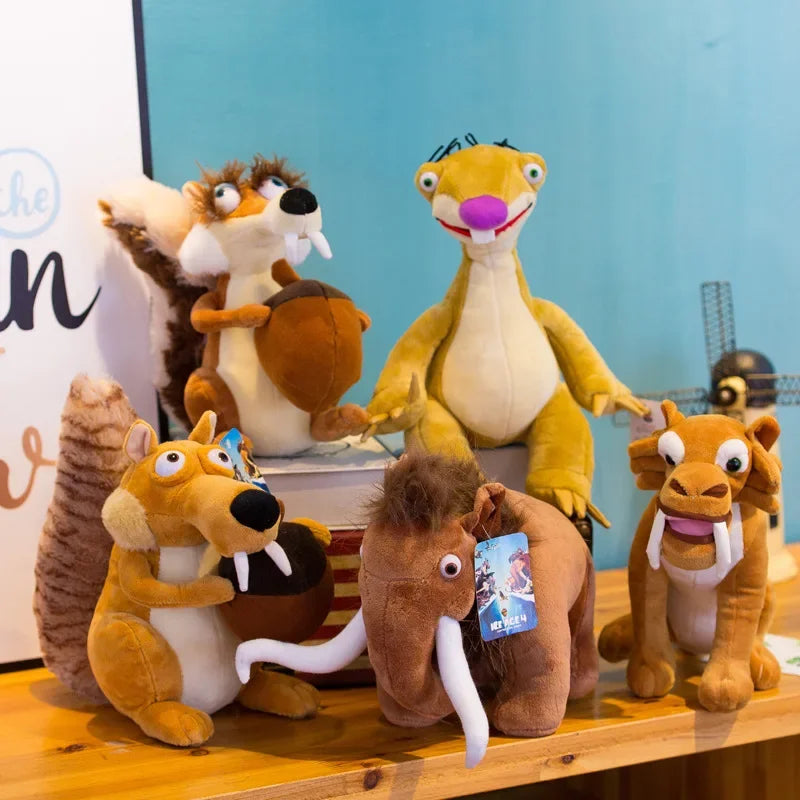 Ice Age Doll Plush Toys Animation Mammoth Squirrel Sloth Saber-Toothed Tiger Cartoon Dolls Gripper Dolls Disney Anime Toys Gift