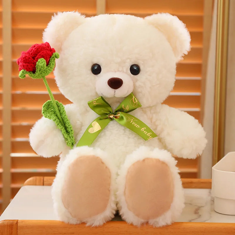 40cm Kawaii  Bear for Valentines Day Gift  Bears Stuffed Animal Rose Bear Doll Girlfriend Couple Valentine's Day Gifts