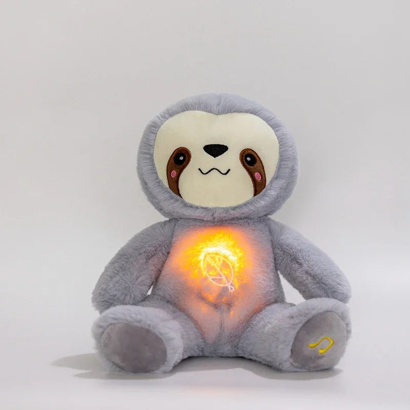 Kawaii Purple Emit Light Sloth Plush Stuffed Animals Doll Toddler Soft Cute Fluffy Plush Toys for Valentine's Day Christmas Gift