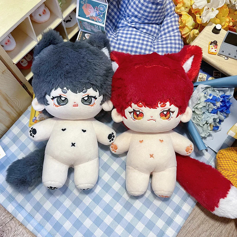 20cm Plush Cotton Doll Idol Stuffed Super Star Figure Dolls No Attribute Fat Body Meow Doll Can Change Clothes Collection Gift