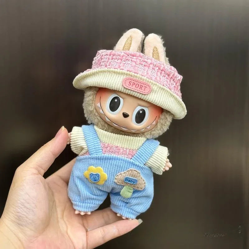 Mini Plush Doll'S Clothes Outfit Accessories For Korea Kpop Exo 15-17cm Labubu Idol V1 V2 Overalls set Clothing Gift