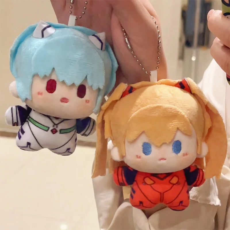 10cm Neon Genesis EVA Anime Cartoon Asuka Ayanami Rei Cute Plush Toy Creative Kawaii Pendant Bag Accessories Birthday Gift