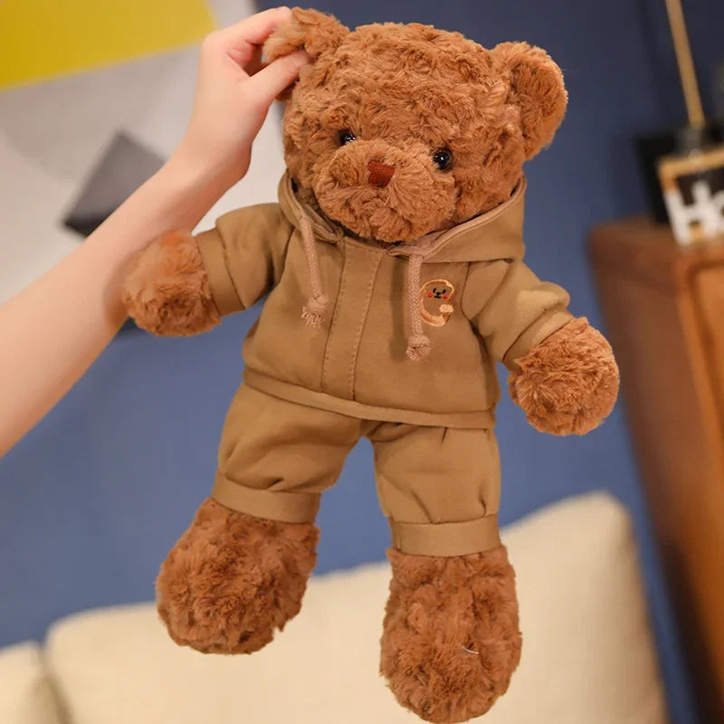 New Arrive 38/50CM Lovely Bear Plush Toy Stuffed Soft Animal with Clothes Kawaii Doll for Kid Baby Children Valentine Gift