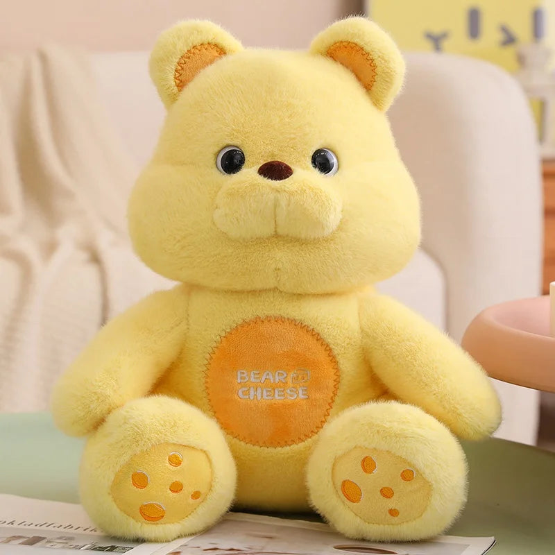 Cute Cartoon Cheese Bear Plush Toy Sitting Giant Bear Doll Girl Kawaii Room Decoration Gift For Children High Quality