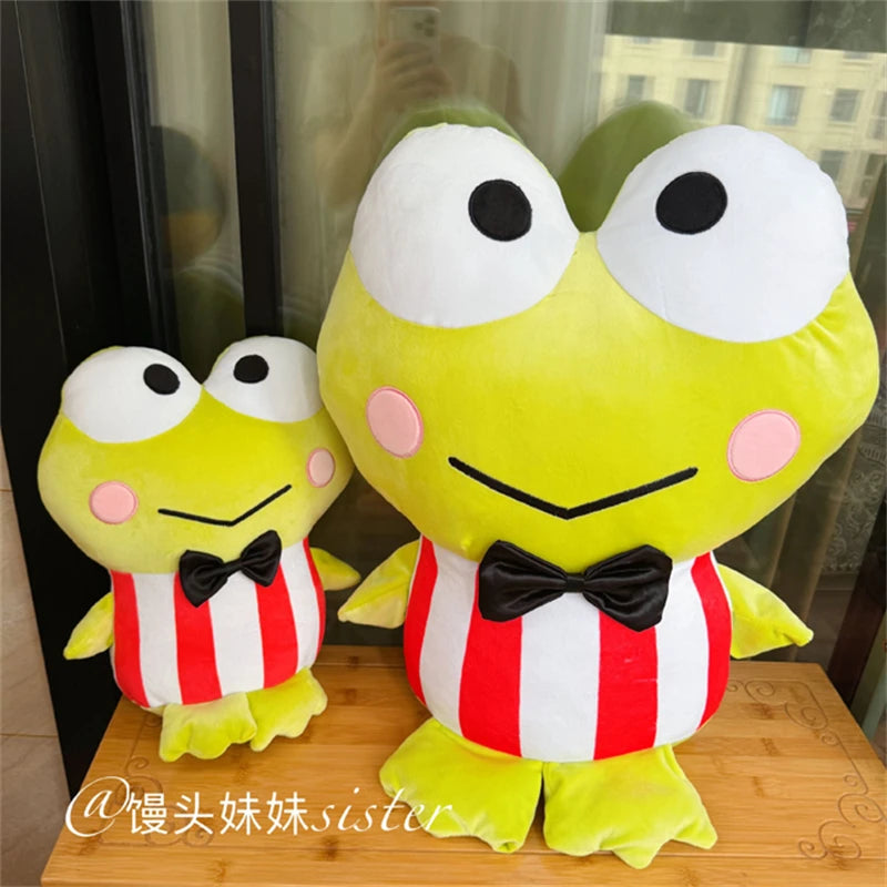 Sanrio Kero Kero Keroppi Plush Toy Lovely Gentleman Big Eyed Frog Plushies Cuddly Pillow Kero Kero Keroppi Stuffed Doll Kid Gift