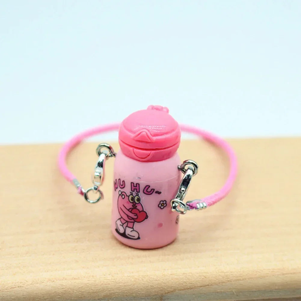 Mini Doll'S Clothes Outfit Accessories For Labubu V1 V2 Idol pink and white striped sweater cup set Clothing