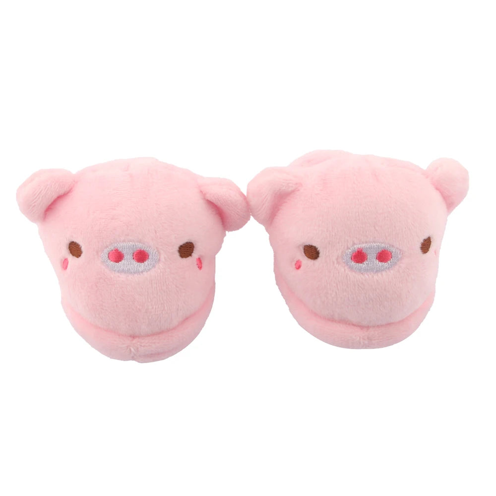 7cm Plush Doll Shoes Cute Bear,Tiger,Frog,Animal Slippers For American 18 Inch,OG&43cm Baby New Born Girl Doll Accessories Toy