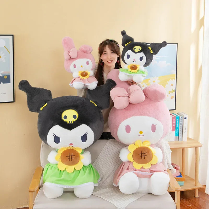 30cm Sanrio Kuromi Melody Cinnamoroll Sunflower Cartoon Cute Plush Stuffed Toys Plushie Soft Dolls Pillow Birthday kids Gifts