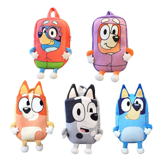 Bluey And Bingo Plush Backpack Anime Figure Muffin Dog Models Cartoon Fashion Mini Schoolbag Storage Bag Gift For Children