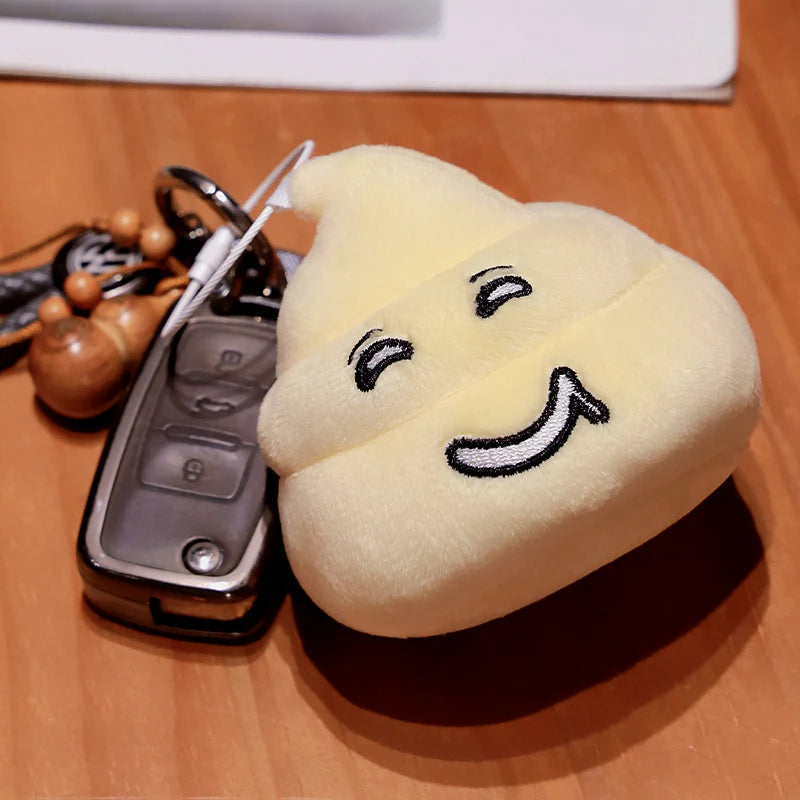 10CM Funny Plush Poop Pendant Toys Cute Expression Poo Keychain Stuffed Small Doll Kawaii Bag Decoration