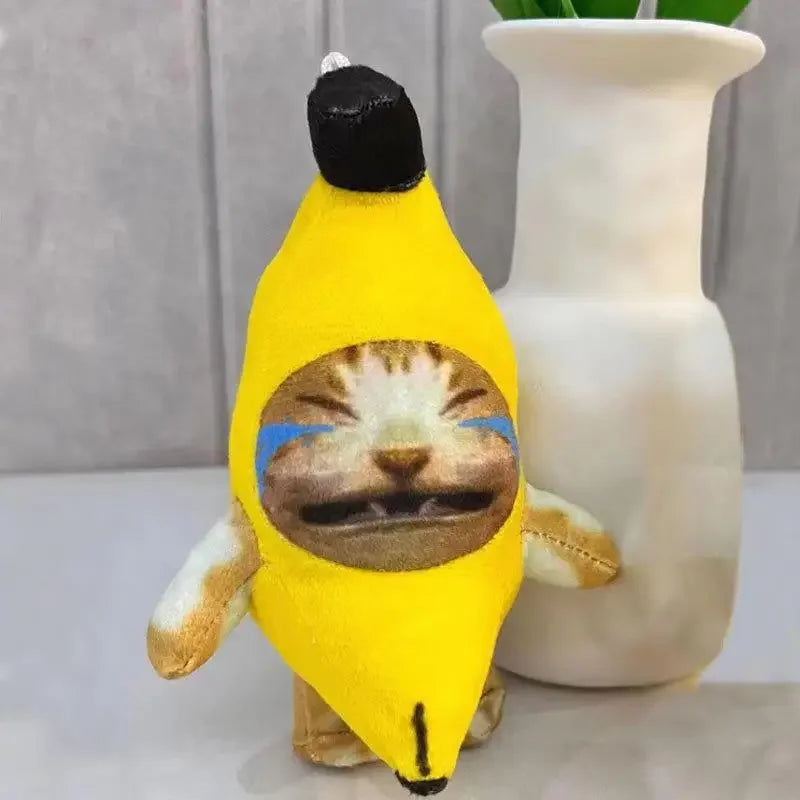 2024 New Hot Banana Cat Doll Pendant Keychain Crying Happy Banana Cat Figure Kids Peluche Toys Gifts Birthday Christmas Toys Gif