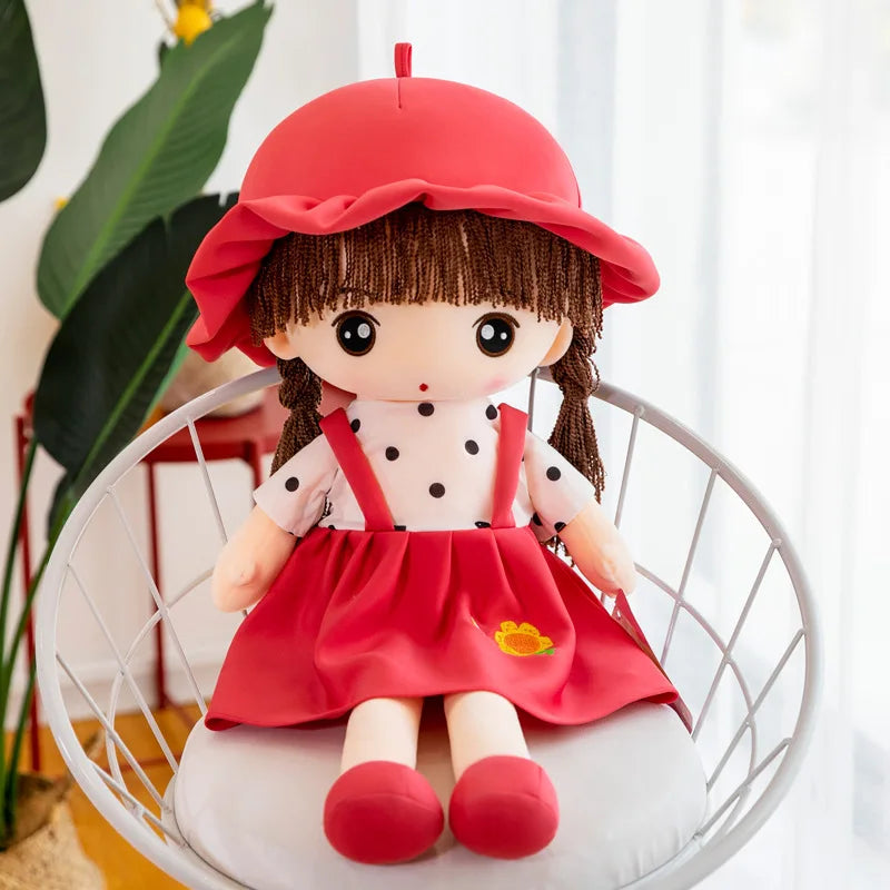 45cm Super Kawaii Plush Girls Doll with Clothes Kid Girls Baby Appease Toys Stuffed  Plush Toys for Children Gift