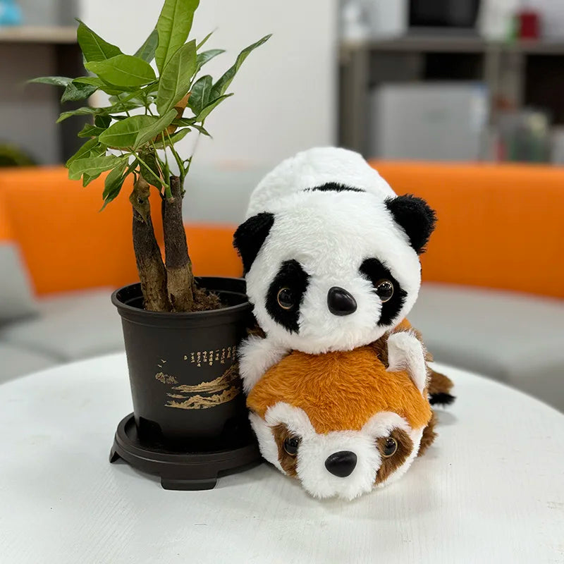 Cute Flip Panda Toys Kawaii Animals Red Raccoon Plush Dolls 2-in-1 Flip Change Cat Capibara Soft Pillows Graduation  Gifts