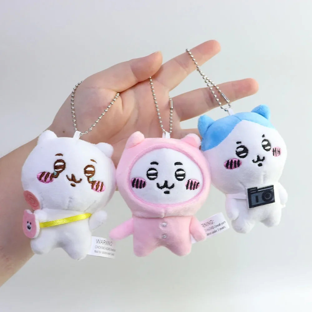 Cartoon Anime Cute Chiikawa Decorative Pendant Self Deprecating Bear Kawaii Hachiware Cute Plush Doll Keychain Usagi Toy Gifts