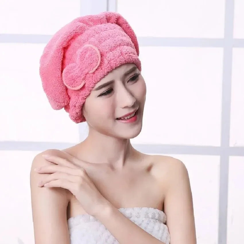 1Pc Microfibre Quick Hair Drying Bath Towel Bowknot Wrap Towel Cap Bathroom Accessories Bonnets For Women Designer Shower Cap