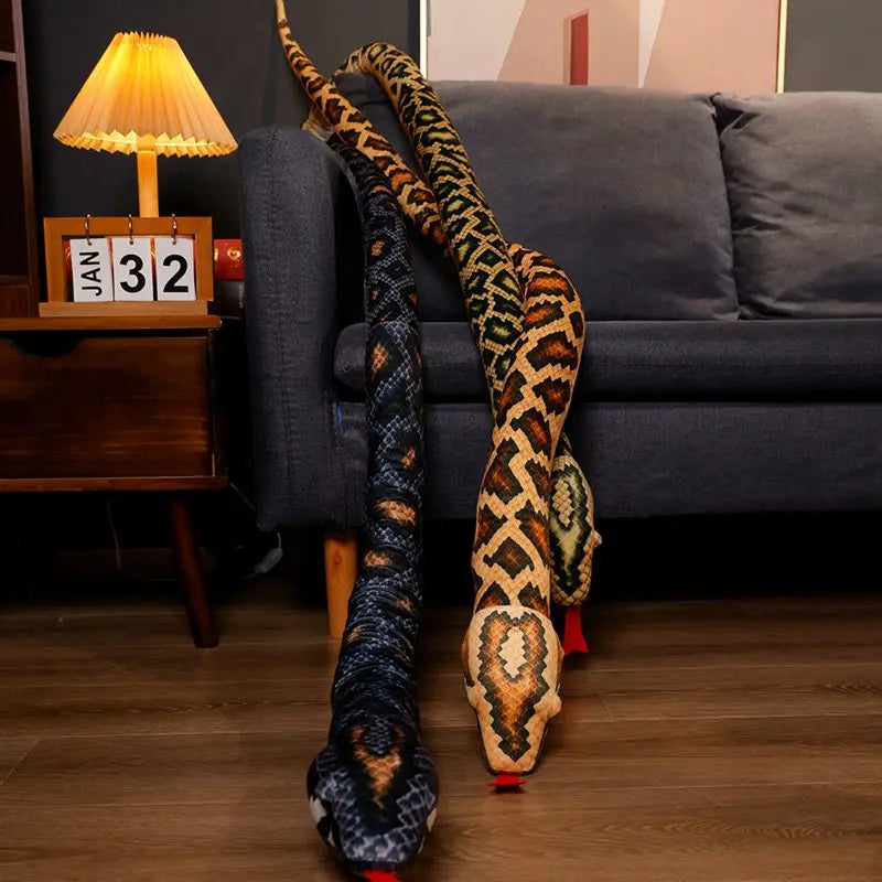 210cm Simulation Soft Plush Toys Giant Long Snake Animals Python Cloth Toy Stuffed Dolls Birthday Christmas Gifts