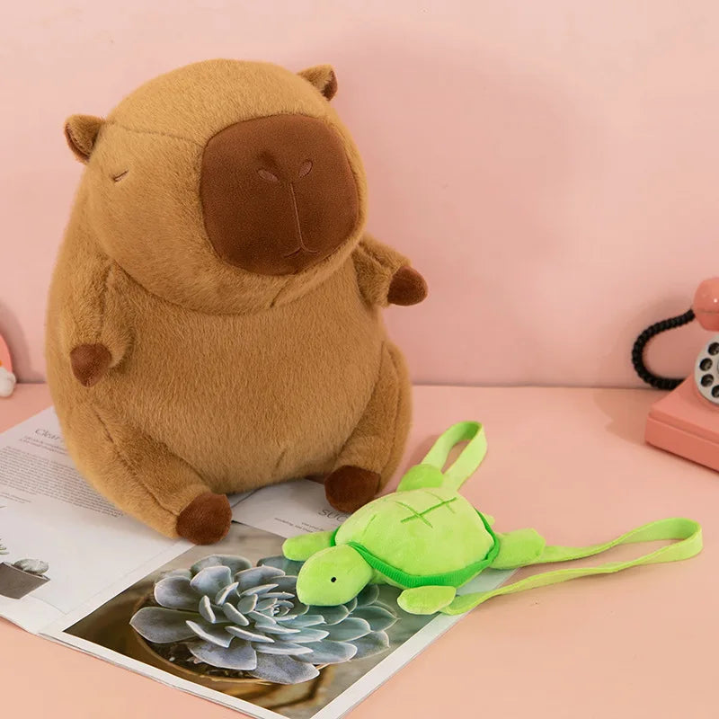 Super Cute Capybara With Turtle Backpack Capibara Plush Doll Giant Kawaii Stuffed Animal Doll Children Kids Birthday Gift Toys