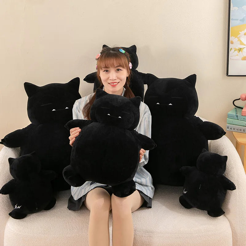 35cm Cartoon Cat Doll Lightning Monster Black Cat Doll Cloth Doll Children's Boy Birthday Gift Sofa Pillow Kids