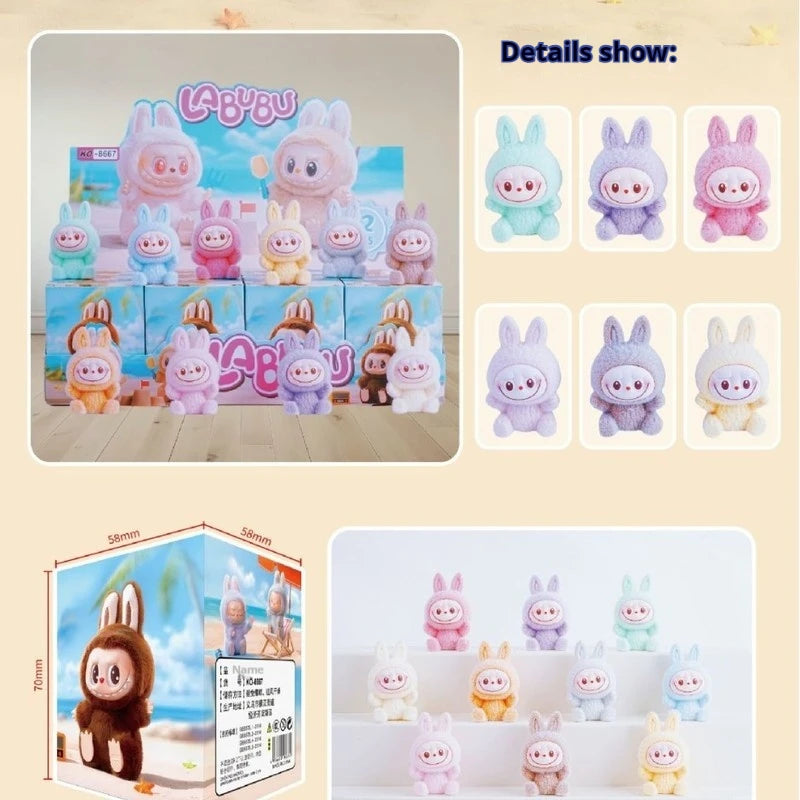 Labubu Bubble Mart Cloth Toy Blind Box Birthday Gift Sitting Plush Toy Cute Wholesale Festival Holiday Presents Miniso Mini